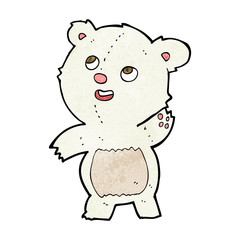 cartoon cute waving polar bear teddy