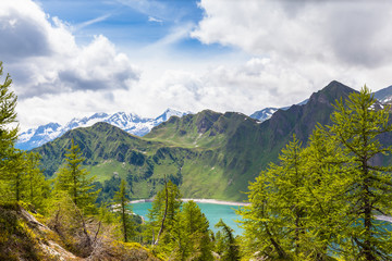 Fototapeta na wymiar Lake of Ritom in Ticino, Switzerland