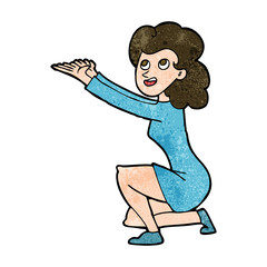cartoon woman presentation gesture