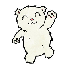 cartoon waving polar bear