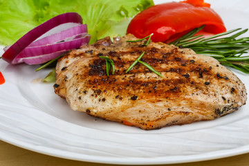 Grilled pork steak
