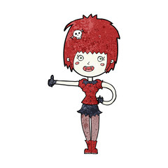 cartoon vampire girl giving thumbs up sign