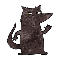 cartoon wolf waving