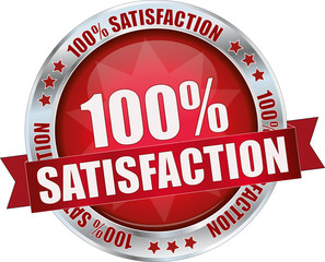 modern red 100% satisfaction sign