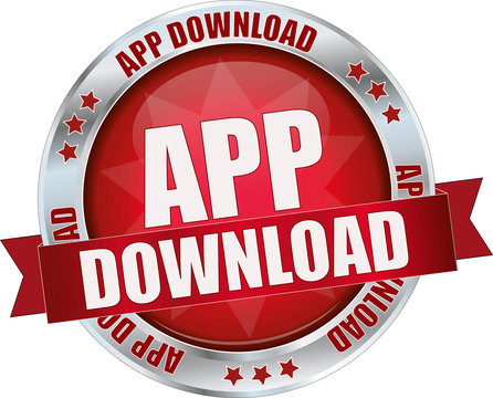 modern red app download sign