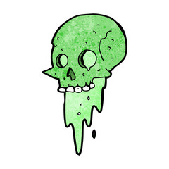 gross halloween skull cartoon