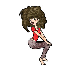 cartoon woman with big hair
