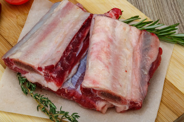 Raw beef ribs