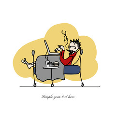 Programmer at work, sketch for your design