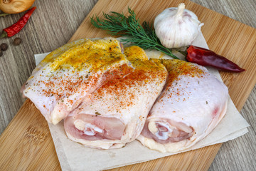 Raw chicken thighs