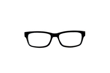 Fototapeta premium Black nerd glasses isolated on white