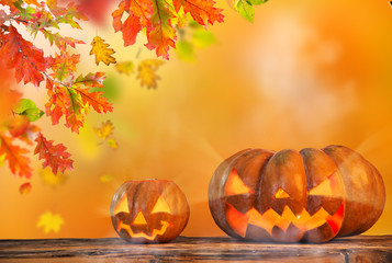 Scarry halloween pumpkin background