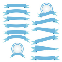 vector set of blue ribbons eps 10