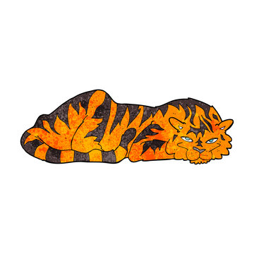 recommend clip art: cartoon resting tiger