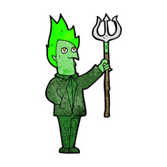 cartoon devil with pitchfork