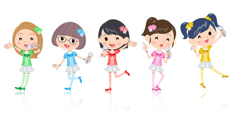 Five colors Pop idol／同じシリーズはtoyotoyoポートフォリオ内から「親しみ　デフォルメ」と検索してください