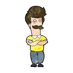 cartoon mustache muscle man