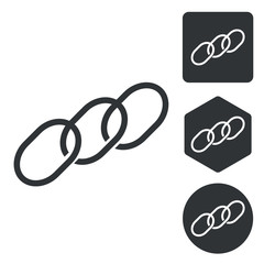 Chain icon set, monochrome