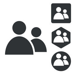 Contacts icon set, monochrome