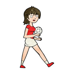 cartoon soccer girl