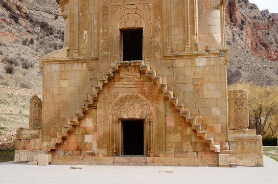 Stairs of Surb Astvatsatsin church in Noravank,Armenia,unesco 