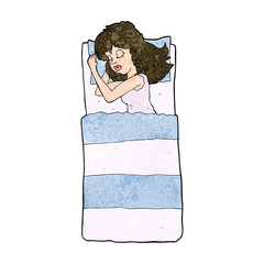 cartoon sleeping woman