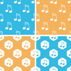 Sixteenth note pattern set, colored