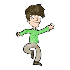cartoon happy man dancing