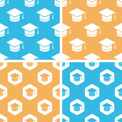 Academic cap pattern set, colored