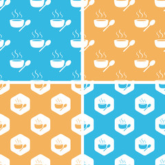 Hot soup pattern set, colored