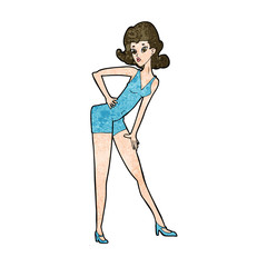 cartoon model woman posing