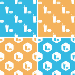 Fast food pattern set, colored