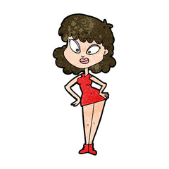 cartoon woman with hands on hips