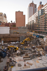 Active construction site in New York City