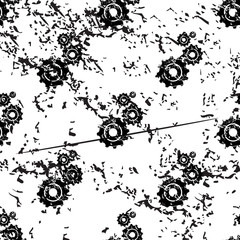 Gears pattern grunge, monochrome