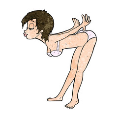 cartoon pin up girl in underwear