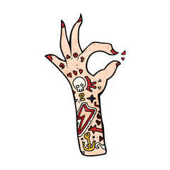 cartoon tattoo arm