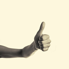  hand with a raised thumb up