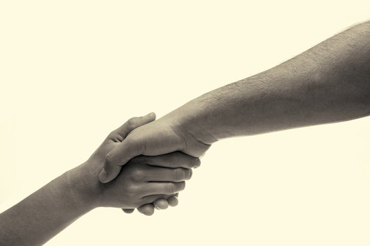 handshake between man and woman