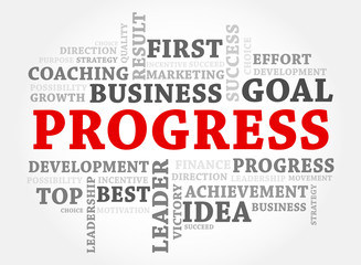 Progress words concept, Business concept