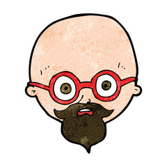 cartoon shocked man with beard