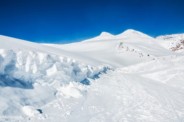Ski slope on the mount Elbrus