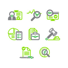 a set of flat icons on a theme of business
