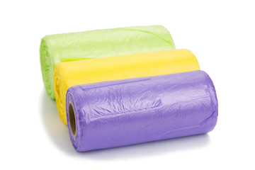 Colored garbage bags roll