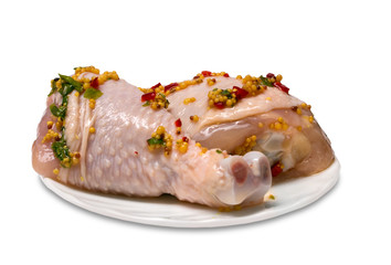 
meat chicken with sauce. marinade. mustard