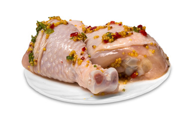 
meat chicken with sauce. marinade. mustard