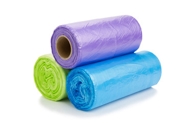 Colored garbage bags roll