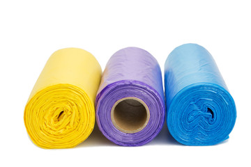Colored garbage bags roll