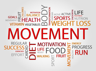 Obraz premium Movement words concept, Health,Sport, Medical and Fitness concept