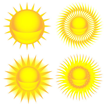 Sun colorful icon set